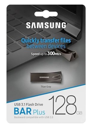 Pendrive SAMSUNG BAR Plus 2020 (128 GB /Tytanowy )