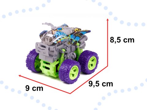 Samochód terenowy Monster Truck z napędem quad zielono-fioletowy 1:36