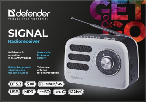 GŁOŚNIK DEFENDER SIGNAL RADIOODBIORNIK BLUETOOTH 5W