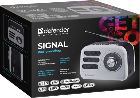 GŁOŚNIK DEFENDER SIGNAL RADIOODBIORNIK BLUETOOTH 5W