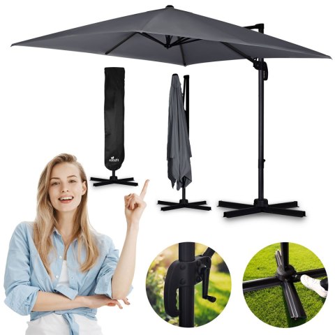 Parasol ogrodowy składany 8 segmentowy 420 cm z pokrowcem Plonos PL-883