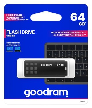 Pendrive GOODRAM UME3 64 GB Czarny (64 GB /USB 3.0 /Czarny )