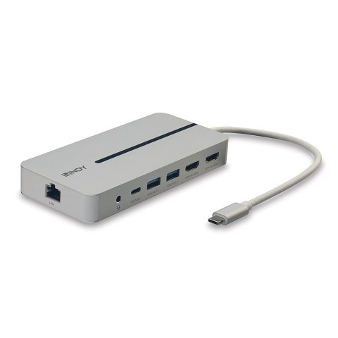 Lindy 43360 stacja dokująca Przewodowa USB 3.2 Gen 1 (3.1 Gen 1) Type-C Srebrny, Biały