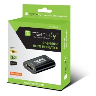 Techly IDATA HDMI2-RIP4KT przedłużacz AV Wzmacniacz AV Czarny