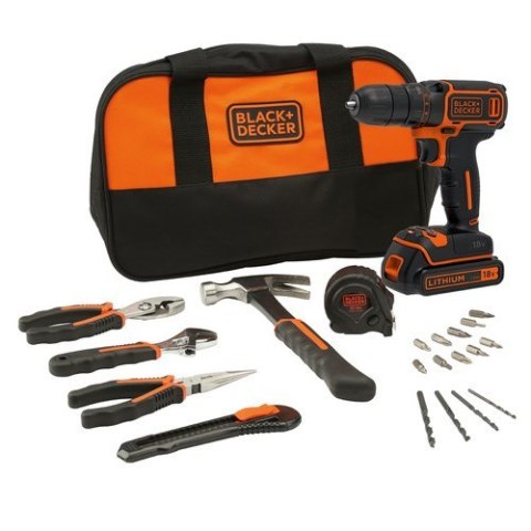 Black & Decker BDCDC18HTSA-QW wiertło Klucz Czarny, Pomarańczowy