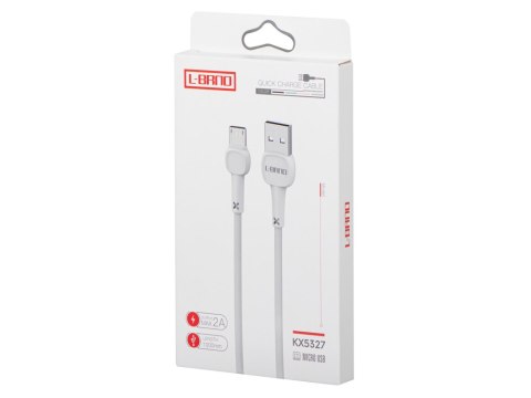 L-BRNO Kabel ładowarka Quick Charge szybkie ładowanie micro USB biały