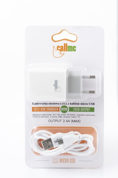 Ładowarka do telefonu uniwersalna Callme LS12 2.1A 2 USB adapter + kabel micro