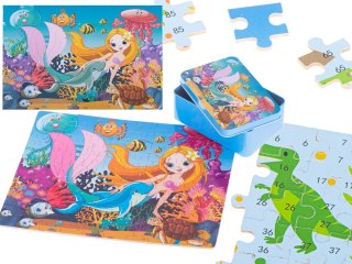 Puzzle drewniane układanka w puszce syrenka 100el