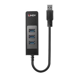 Lindy 43176 Hub USB 3.0 3 Ports, RJ-45