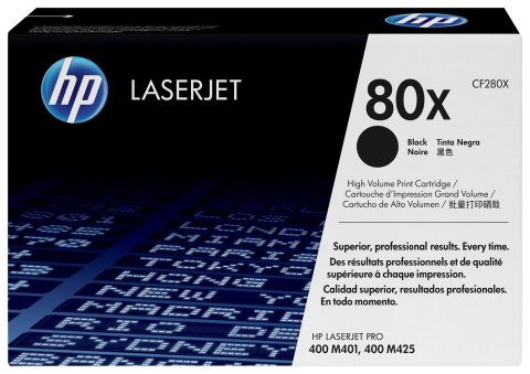 HP 80X svart LaserJet-tonerkassett med hög kapacitet, original kaseta z tonerem 1 szt. Oryginalny Czarny