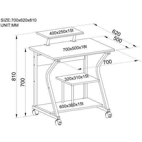 Techly ICA-TB 218 biurko komputerowe Buk