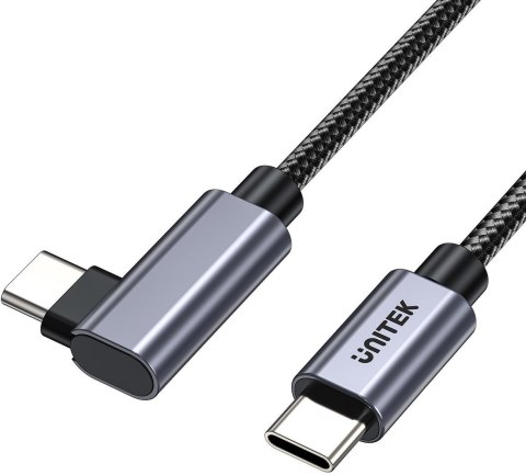 Unitek Kabel USB-C kątowy 90° PD100W 0,5m