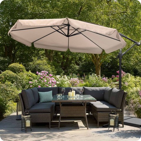 Parasol ogrodowy składany 8 segmentowy 350 cm z pokrowcem Plonos PL-881