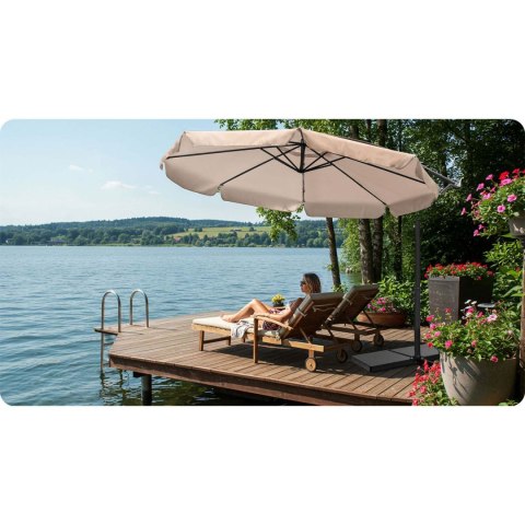 Parasol ogrodowy składany 8 segmentowy 350 cm z pokrowcem Plonos PL-881