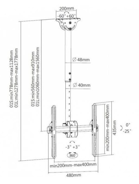 Uchwyt do TV TECHLY 309333 (nośność 50kg 32 - 55 cali)