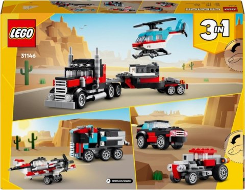 LEGO 31146 Creator 3w1 - Ciężarówka z platformą i helikopterem