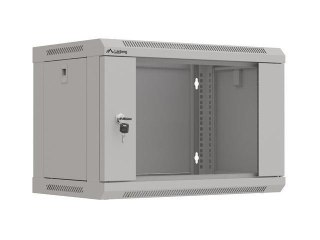 Szafa instalacyjna Rack wisząca 19" 6U 540x350 szara Drzwi przeszklone Lanberg (flat pack)