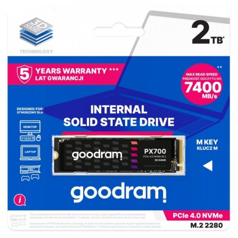 Dysk SSD GOODRAM PX700 2 TB (M.2 2280″ /2TB /PCI Express /7400MB/s /6500MB/s)