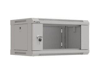 Szafa instalacyjna Rack wisząca 19" 4U 540x350 szara Drzwi przeszklone Lanberg (flat pack)