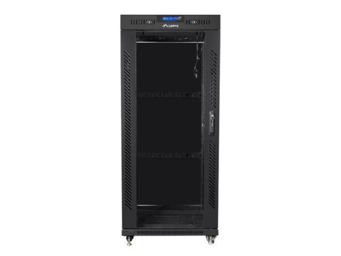 LANBERG SZAFA STOJĄCA RACK 19" 27U 800X1000 DRZWI SZKLANE LCD CZARNA (FLAT PACK) FF01-8027-12BL