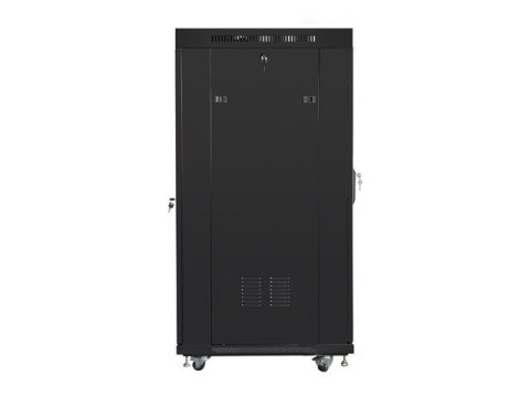 LANBERG SZAFA STOJĄCA RACK 19" 27U 800X1000 DRZWI SZKLANE LCD CZARNA (FLAT PACK) FF01-8027-12BL