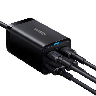 BASEUS ŁADOWARKA SIECIOWA 2X USB-C, 2XUSB (CZARNA)