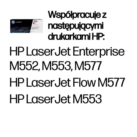 HP 508X oryginalny wkład laserowy o dużej pojemności, purpurowy