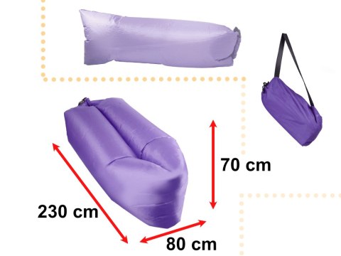 Lazy BAG SOFA łóżko leżak na powietrze fioletowy 230x70cm