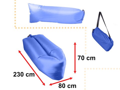 Lazy BAG SOFA łóżko leżak na powietrze granatowy 230x70cm