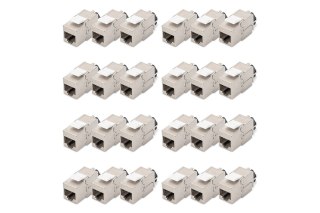 Moduł (gniazdo) keystone RJ45 (8P8C) kat.6A, STP,ekranowany, beznarzędziowy, stalowy, 24szt