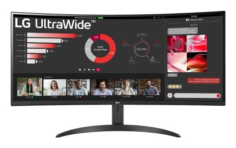 LG 34WR50QK-B monitor komputerowy 86,4 cm (34") 3440 x 1440 px Wide Quad HD Czarny