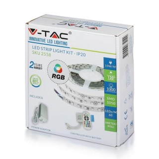 Taśma LED V-TAC Zestaw Taśma Zasilacz Pilot Sterownik VT-5050 60 IP20-RGB RGB 1000lm