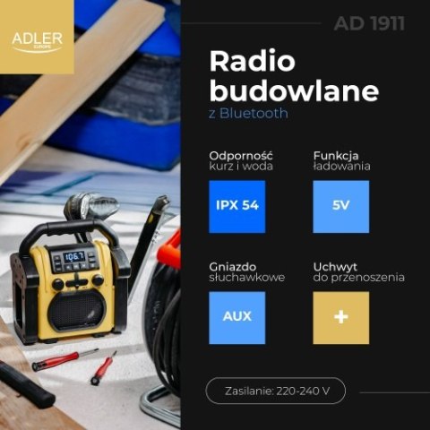 Radio budowlane z Bluetooth - IPX 54