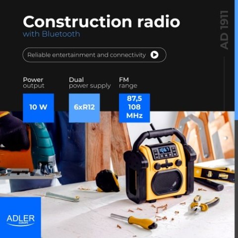 Radio budowlane z Bluetooth - IPX 54