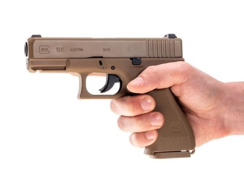 Pistolet wiatrówka Glock 19X 4,5 mm coyote BB CO2 Pistolet wiatrówka Glock 19X 4,5 mm coyote BB CO2