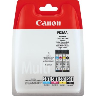 Canon CLI-581 Multipack nabój z tuszem Oryginalny Czarny, Cyjan, Purpurowy, Żółty