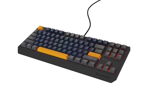 GENESIS THOR 230 TKL klawiatura Gaming USB + RF Wireless + Bluetooth QWERTY Czarny, Niebieski, Szary, Pomarańczowy