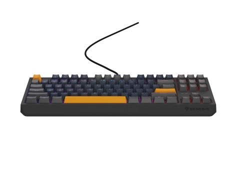 GENESIS THOR 230 TKL klawiatura Gaming USB + RF Wireless + Bluetooth QWERTY Czarny, Niebieski, Szary, Pomarańczowy