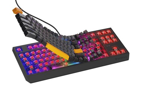 GENESIS Thor 230 TKL klawiatura Gaming USB + RF Wireless + Bluetooth QWERTY Czarny, Szary, Pomarańczowy