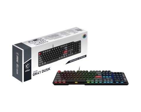 MSI Vigor GK41 Dusk LR US klawiatura Gaming USB QWERTY Angielski Czarny