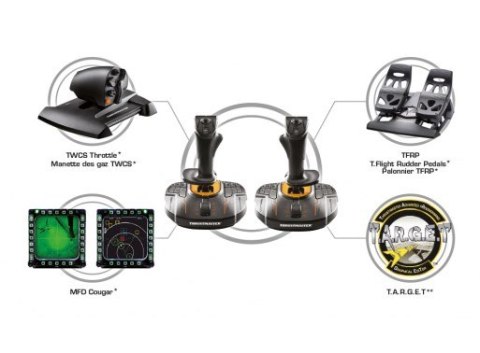 Thrustmaster T.16000M FCS SPACE SIM DUO Czarny, Pomarańczowy USB Joystick Analogowa/Cyfrowa PC