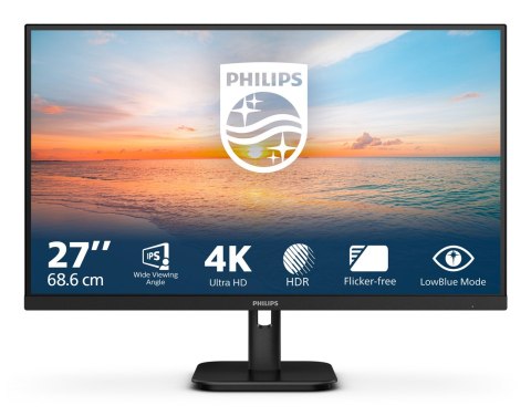 Philips 27E1N1800A/00 monitor komputerowy 68,6 cm (27") 3840 x 2160 px 4K Ultra HD LED Czarny