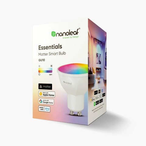 NANOLEAF ESSENTIALS Inteligentne żarówki Bluetooth MR16 GU10 Matter 5W 400LM kolor RGBCW 2700-6500K (NF080B02-3GU10) 3 szt.