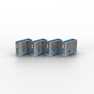 Lindy 40462 bloker portów Blokada portu USB Typu-A Niebieski Kopolimer akrylonitrylo-butadieno-styrenowy (ABS) 10 szt.