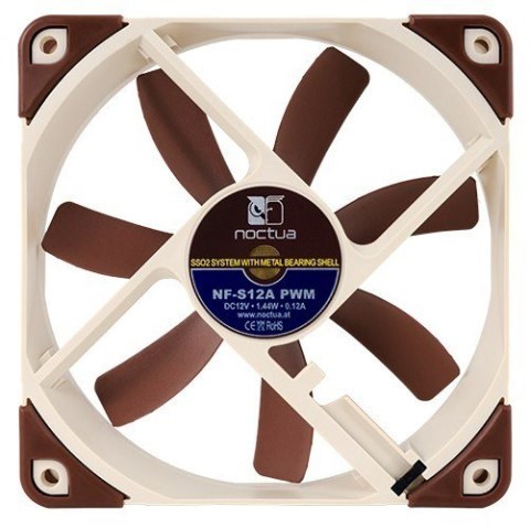 Noctua NF-S12A PWM wentylator do PC Obudowa komputera 12 cm Brązowy