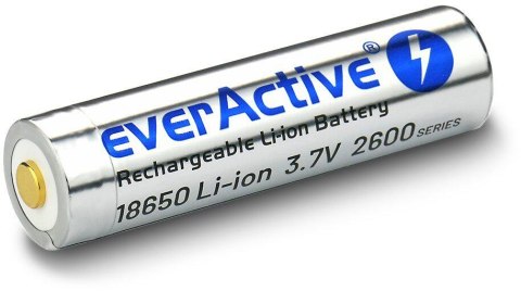 Akumulator 18650 Li-Ion 3,7V everActive 2600mAh (1 szt.) micro-USB z zabezpieczeniem