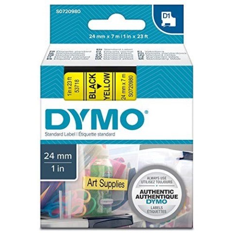 DYMO D1 - Standard Etykiety - Czarny na żółtym - 24mm x 7m