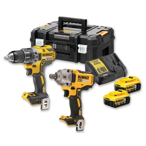 Zestaw combo DeWalt DCK2077P2T-QW Aku18V Wiertarko-wkrętarka DCD791 + Klucz udarowy DCF894 + 2 walizki systemowe TSTAK + 2 akumu