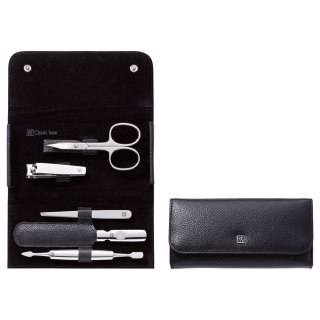 Zestaw do manicure Zwilling Classic Inox - skórzane etui, 5 elementów - Czarny