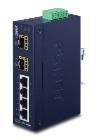 PLANET ISW-621TF łącza sieciowe Nie zarządzany L2 Fast Ethernet (10/100) Niebieski